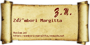 Zámbori Margitta névjegykártya